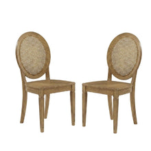Cane-Back Dining Chair Set with Natural Finish and Comfortable Seating