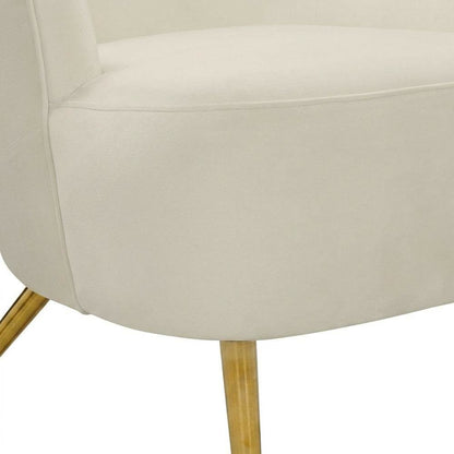 Cream Wingback Armchair with Padded Upholstery and Stylish Design