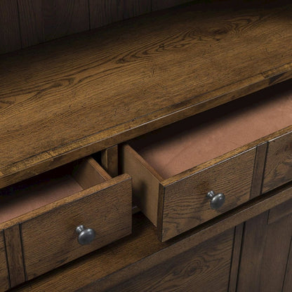 Traditional Rubberwood and White Oak Buffet with Ample Storage