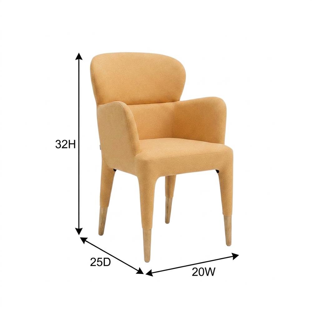 Modern Peach and Rosegold Dining Armchair with Stylish Design