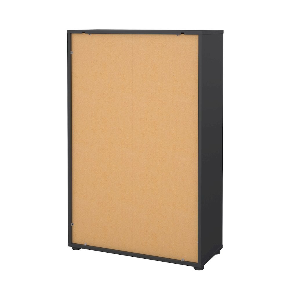 Gray Bookcase with 3 Shelves and 2 Doors for Home or Office Storage