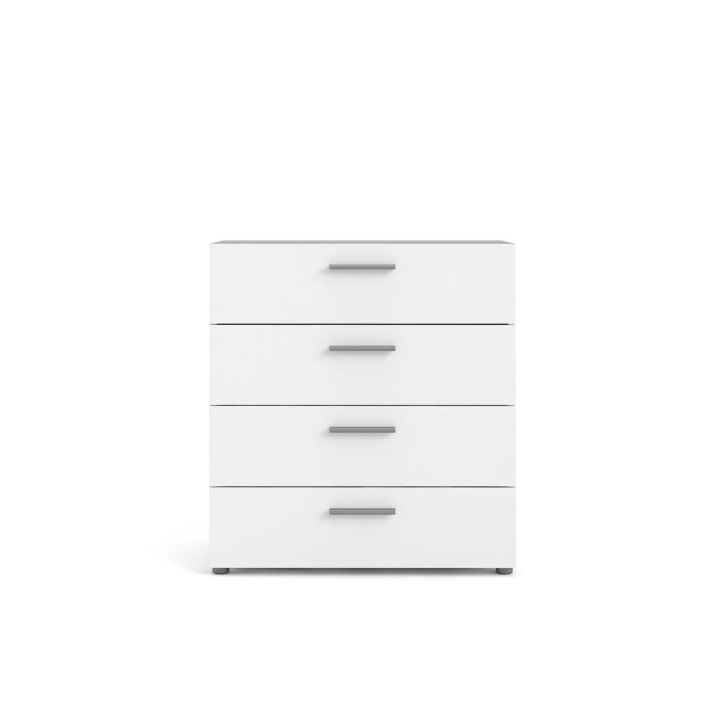 White 4 Drawer Chest - Elegant White Chest of Drawers for Bedroom Storage
