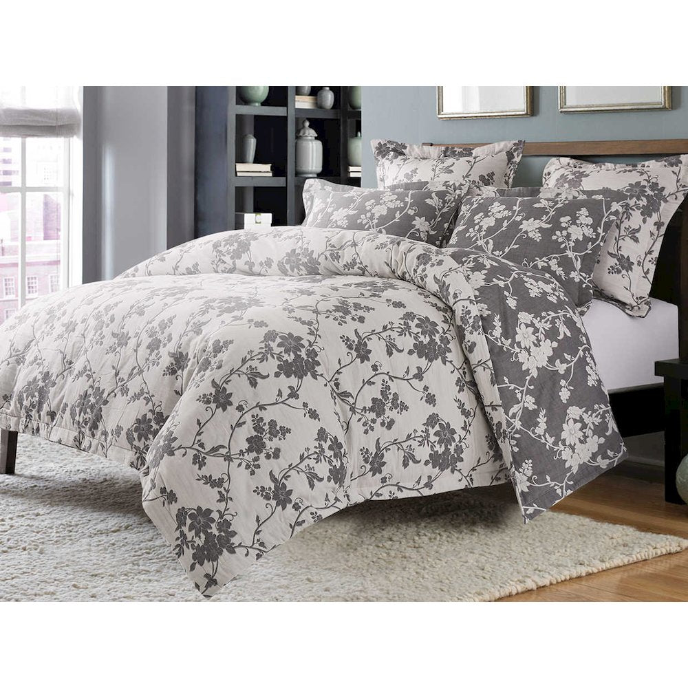 Mika 6-Piece King Duvet Set - Dove