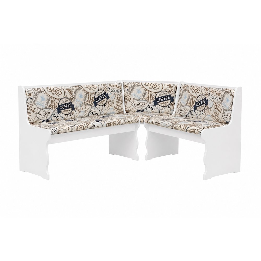 White Pine Dining Nook Set with Cushioned Benches and Corner Seat