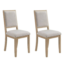 Boucle-Upholstered Mid-Century Modern Dining Chairs, Square Seat, Set of 2