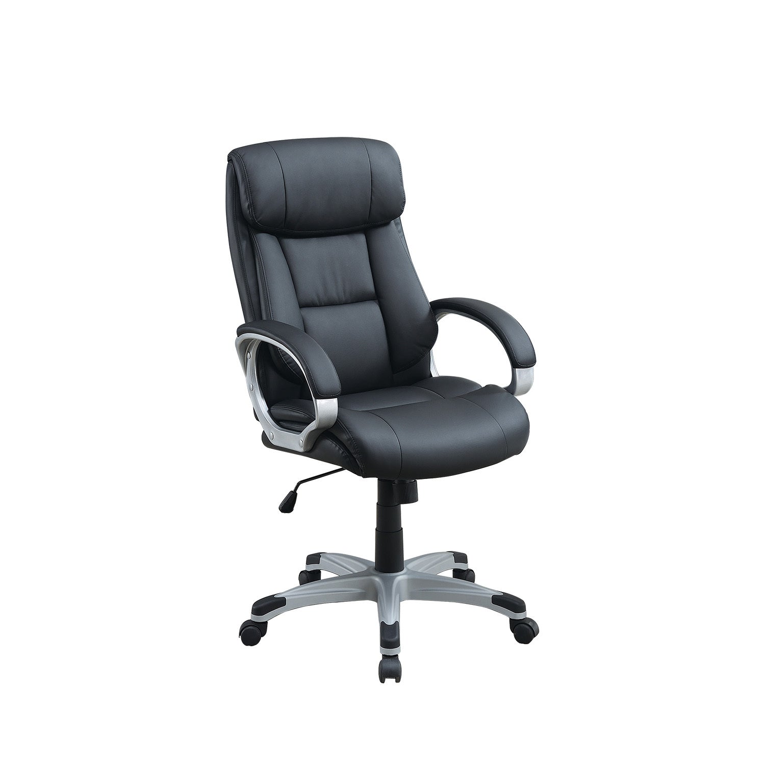 Adjustable Height Office Chair with Padded Armrests, Black