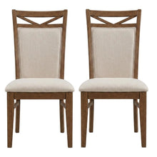 Brown Upholstered Dining Chairs Set with Ergonomic Armrests, 2-Pack