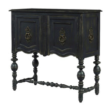 Birch Veneer Storage Chest with Distressed-Finish Detail for Entryway, Black