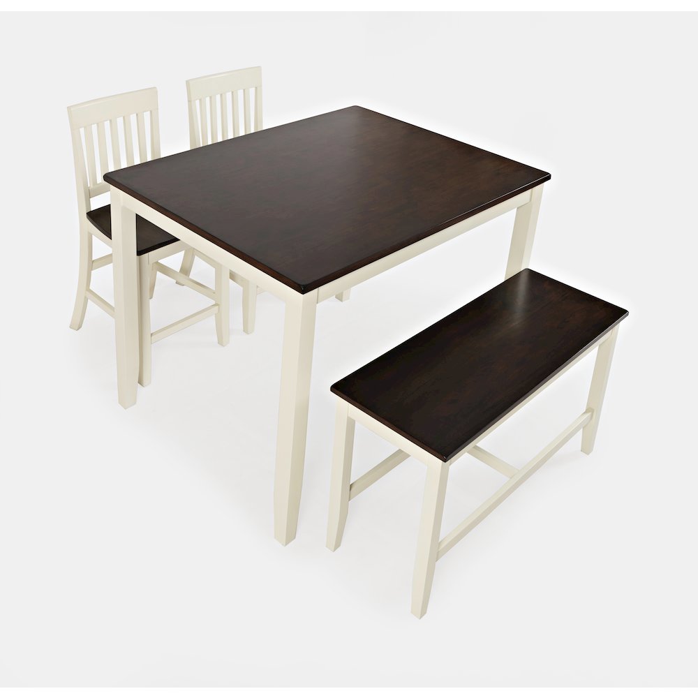 Jofran Solid Wood Counter Height Dining Set 4-Piece, Distressed Finish