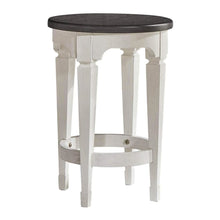 Allyson Park Console Stool in Wirebrushed White w/ Charcoal Top