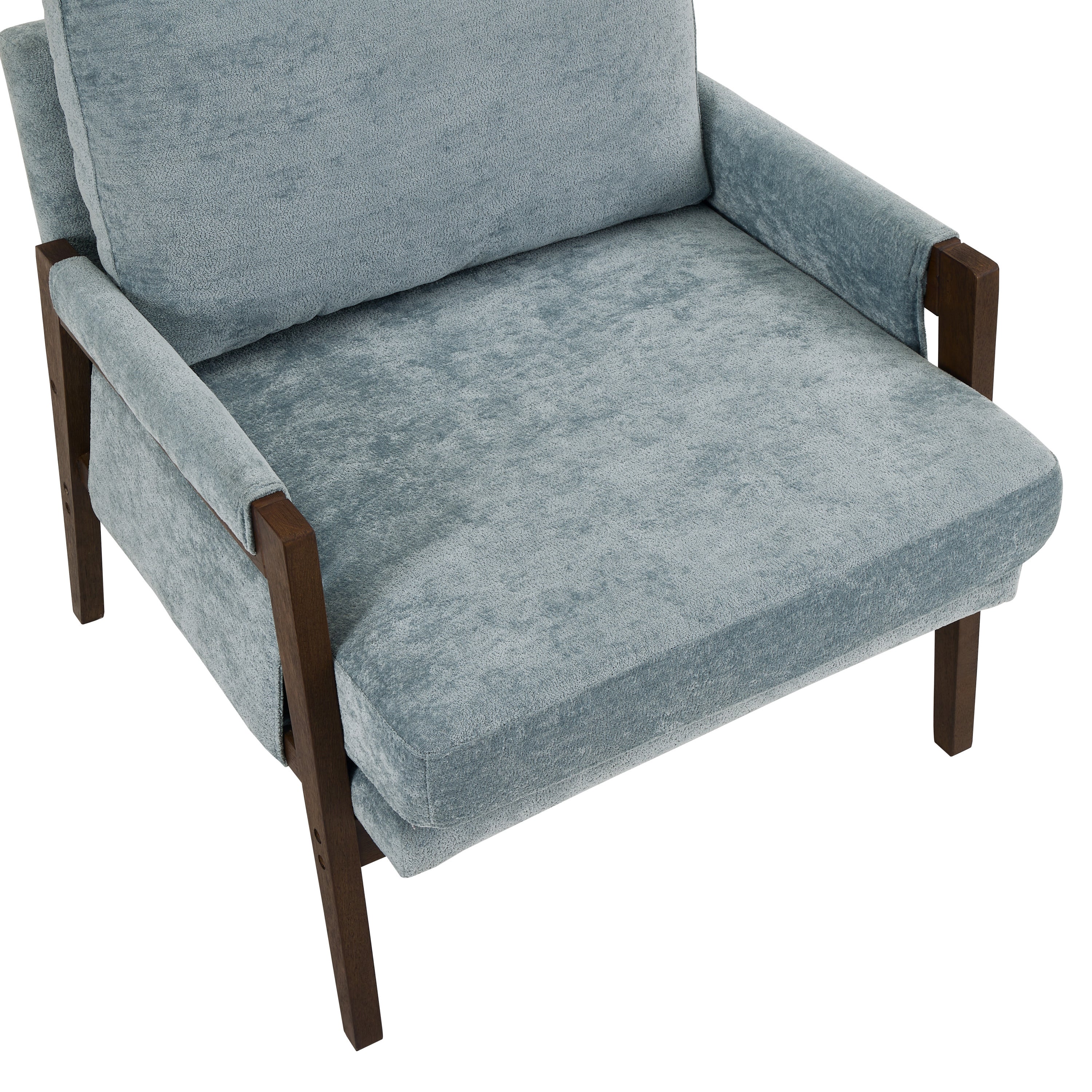 Kelly Mid-Century Modern Velvet Accent Armchair, Blue