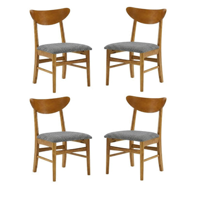 Wood Dining Chairs Set with Cushioned Seats and Sturdy Frame, 4-Piece