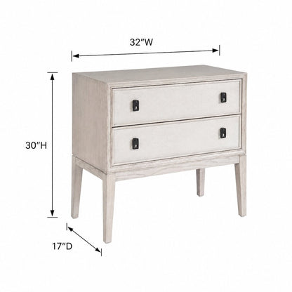 Rolling Fog-Colored Nightstand with Distressed Finish and Modern Style