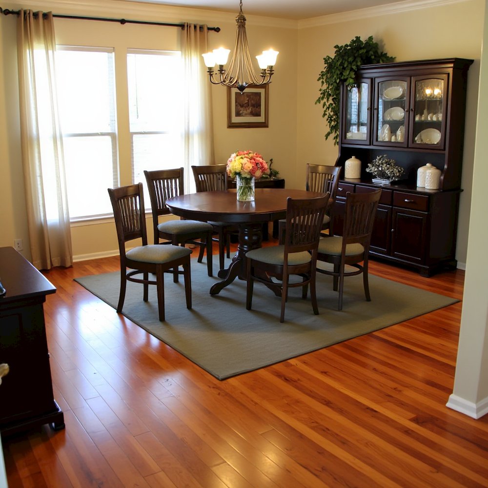 Solid Wood Dining Table Set for 6 with Chairs, 7 Pcs Kitchen Ensemble