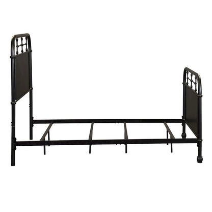 Vintage Series Full Metal Bed - Black in Distressed Metal