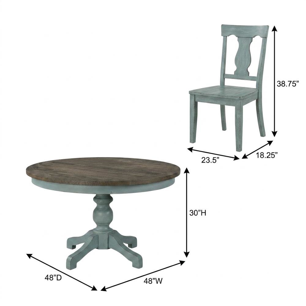 Round Dining Table Set with Cross-Back Chairs, Stylish and Durable