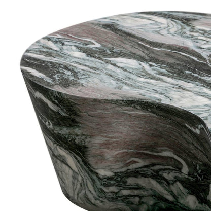 Modern Gray Stone Coffee Table with Marble Veneer Concrete Finish