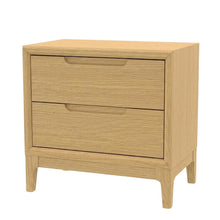 Light Oak Modern Nightstand with Drawer and Mindi Solid Wood Construction