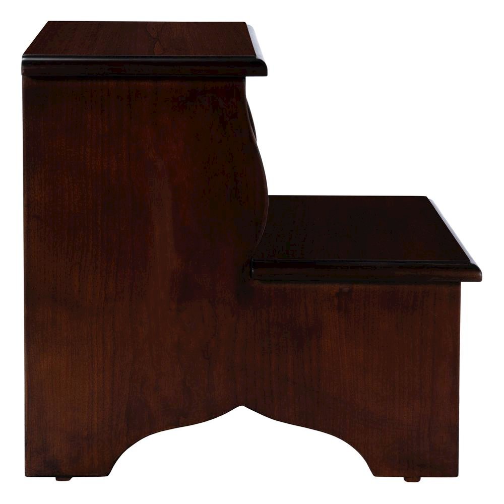 Dark Brown Wooden Step Stool for Adults and Kids with Durable Design