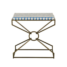 Alexandria 24" Side Table with Bone Inlay and Brass