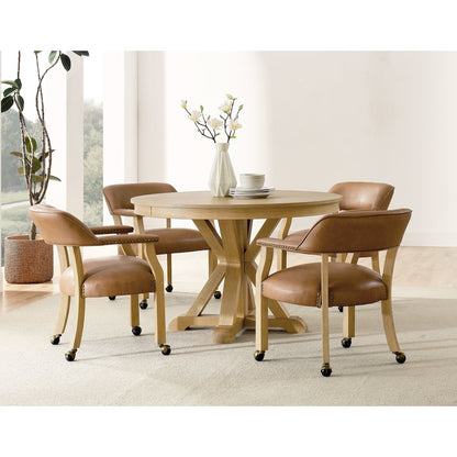 Rylie Castered Captain's Chair, Camel Vegan Leather
