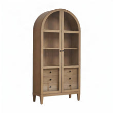 Wooden Arched Bookcase with Adjustable Shelves, Tall Console Bookcase for Home Office,Brown