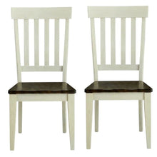Chalk and Cocoa Slatback Side Chair with Solid Rubberwood Seat