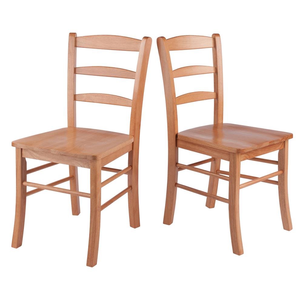 Solid Wood Ladder-Back Dining Chair for Kitchen and Dining Room, Light Oak