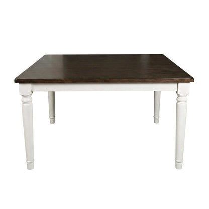 Rubberwood Farmhouse Counter Height Table, Bench & Chairs 8-Piece, Soft Grey