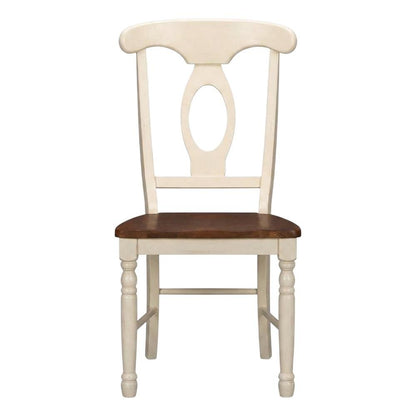 Merlot-Buttermilk Finish Distressed Side Chair in Solid Rubberwood