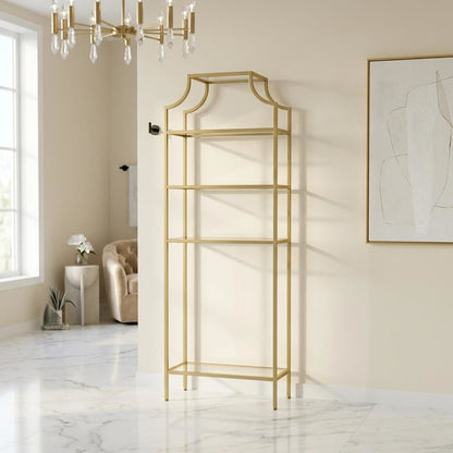 Soft Gold Space Saver Bathroom Vanity with Anti-Tip Hardware