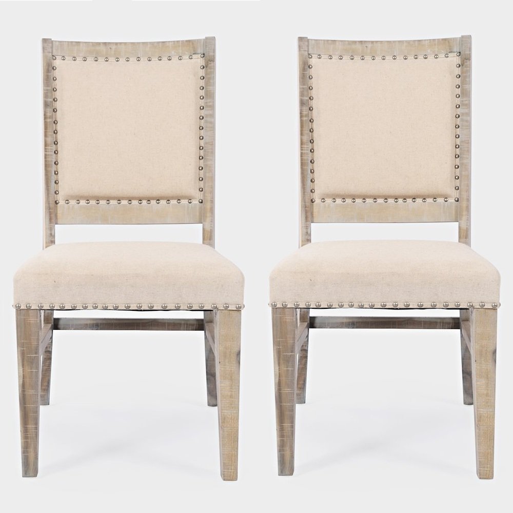 Fairview Transitional Solid Wood Upholstered Side Chair (Set of 2)