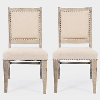 Fairview Transitional Solid Wood Upholstered Side Chair (Set of 2)