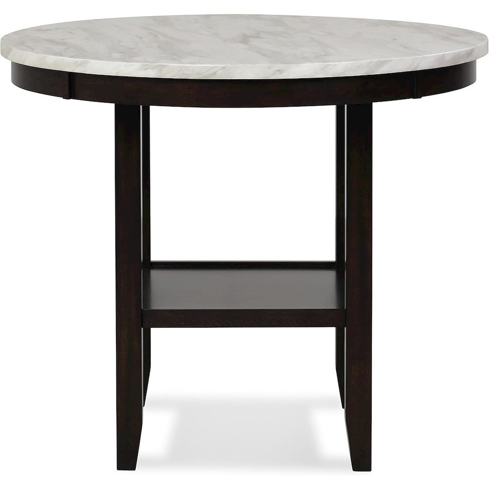 Round Wood Counter Table in Espresso Brown, Ideal for Dining Spaces