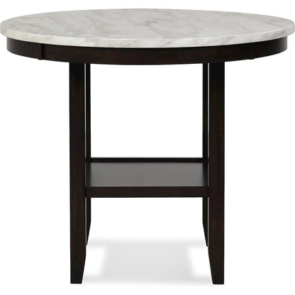Round Wood Counter Table in Espresso Brown, Ideal for Dining Spaces