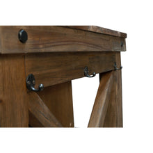 Rustic Mahogany Kitchen Island with Locking Casters, Belen Kox