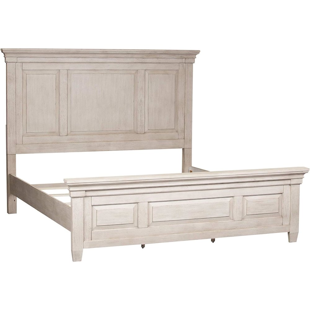 Heartland King Panel Headboard in Antique White w/ Tobacco Top
