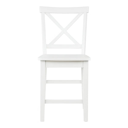 Eastern Tides Coastal Wire-Brushed Wood X-Back Counter Barstool (Set of 2)