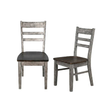 Dark Brown Ladderback Dining Chairs with Wooden Seats, Set of 2