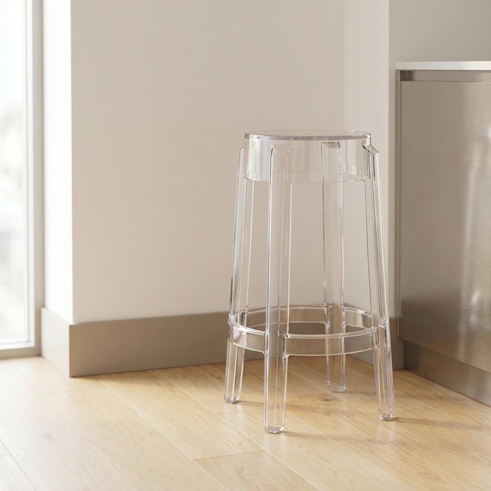 Acrylic Backless Counter Stool, Clear Color