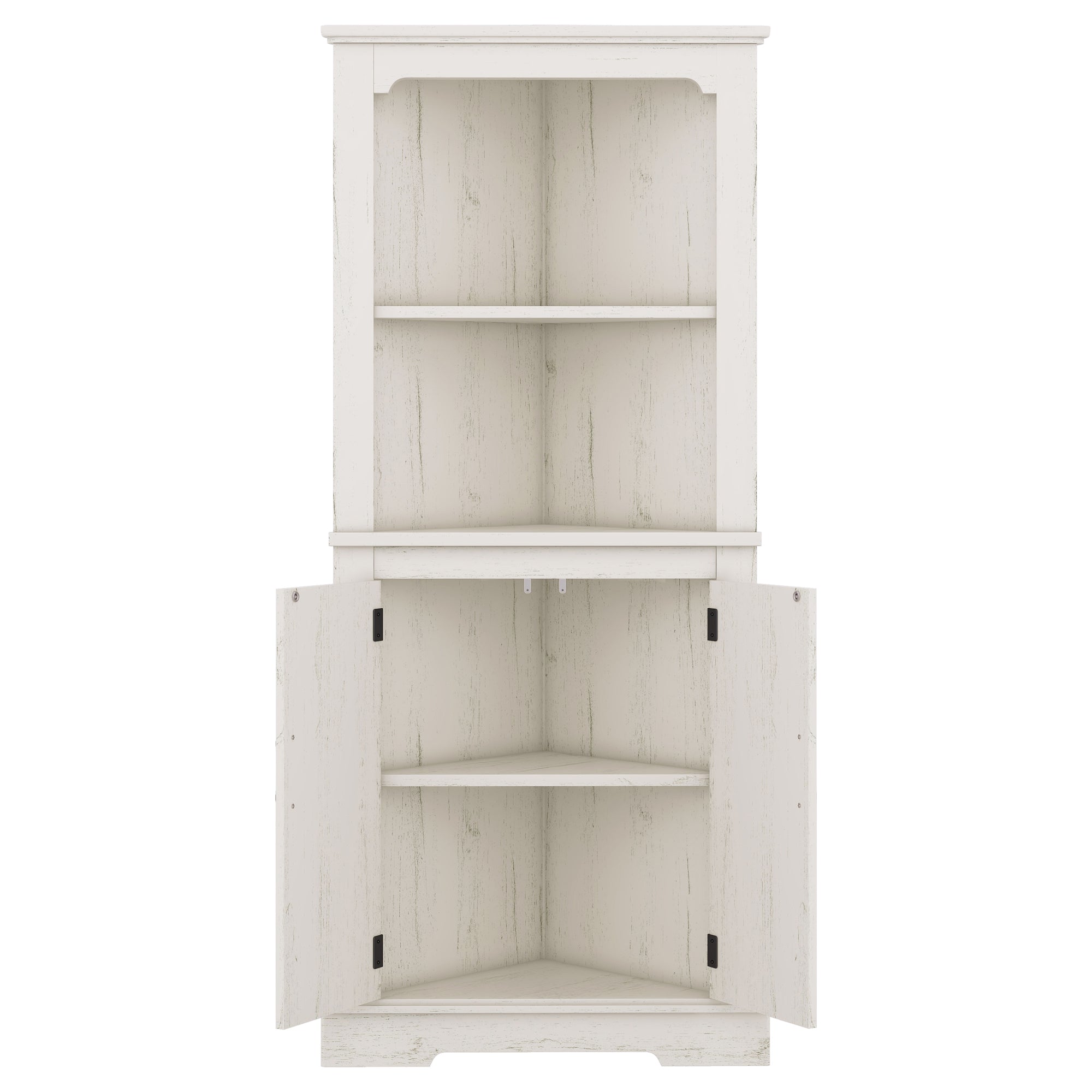 Tall Corner Cabinet with Doors for living room, bathroom,Dining Room or Kitchen,color:Wood grain beige