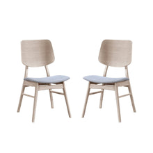 Wood Back Dining Chair Set of 2 Mid-Century White Ash