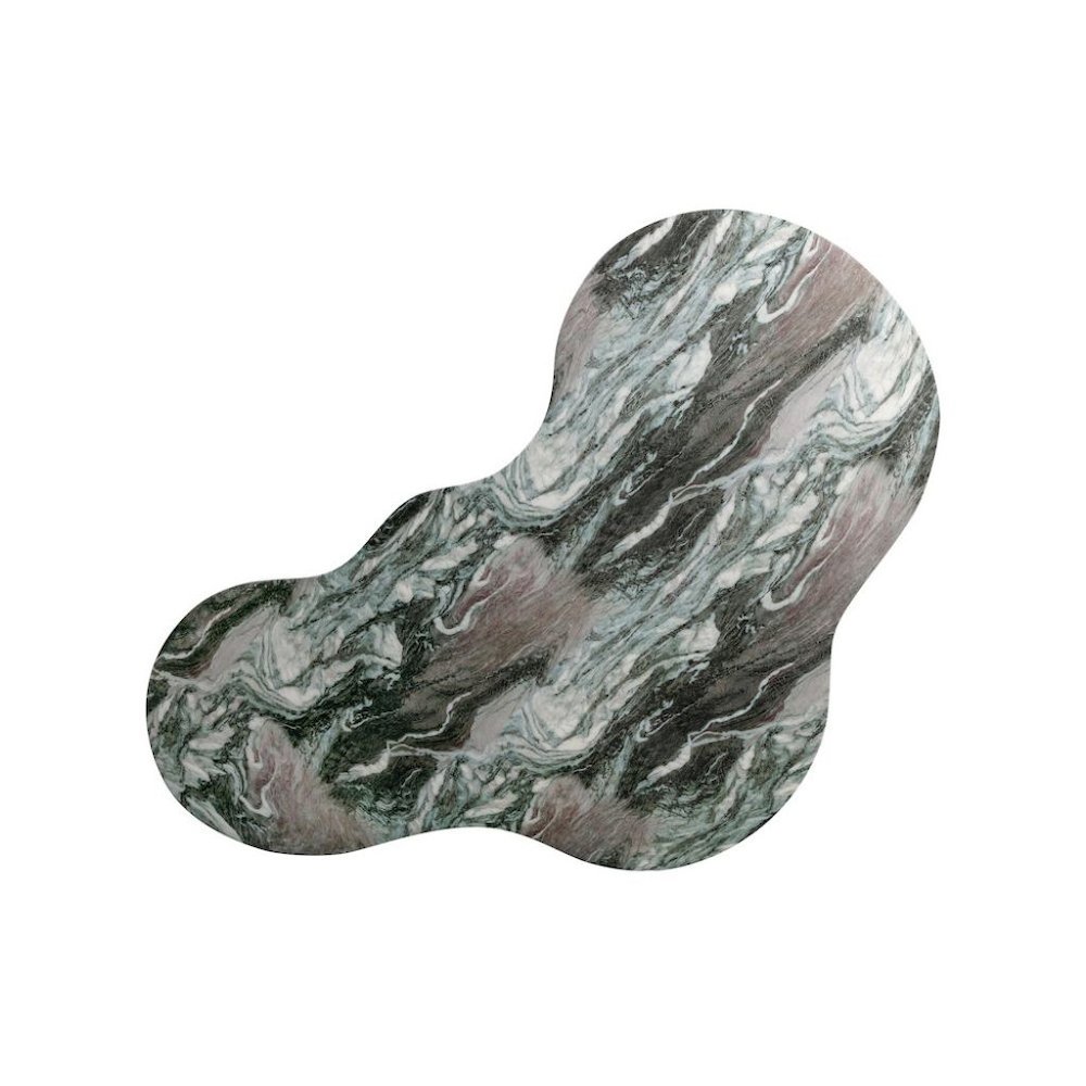 Modern Gray Stone Coffee Table with Marble Veneer Concrete Finish