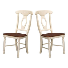 Merlot-Buttermilk Finish Distressed Side Chair in Solid Rubberwood