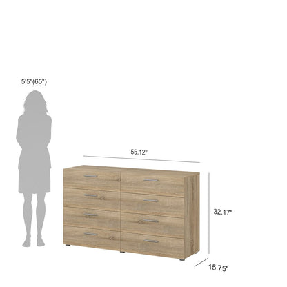 Austin 8 Drawer Double Dresser, Oak Structure