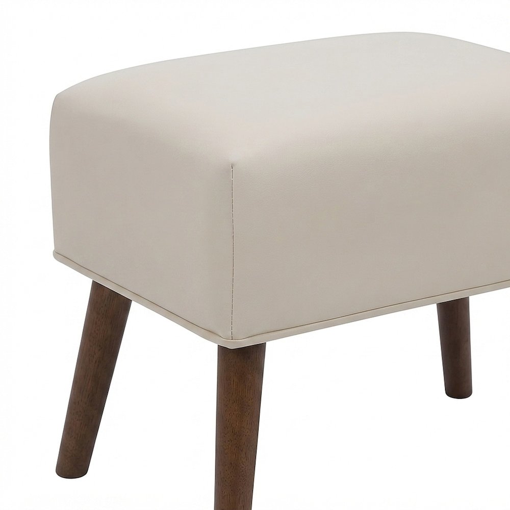 Birch Veneer Vanity Set with Flip-Top Mirror and Upholstered Stool, Brown