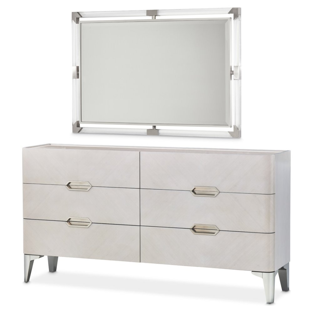Penthouse Dresser and Mirror - Ash Gray