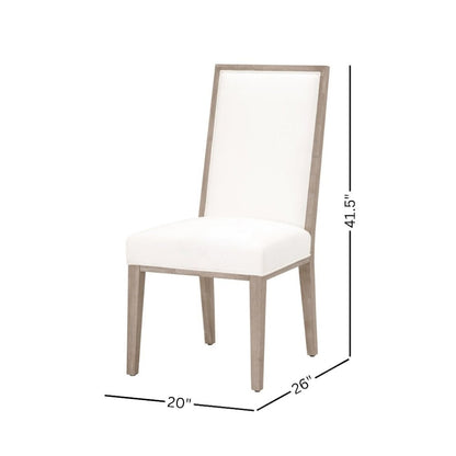 White Dining Chair 2-Piece Set, Upholstered, Rubberwood Frame