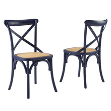 Wooden Dining Side Chairs for Kitchen and Dining Room, Midnight Blue, Set of 2