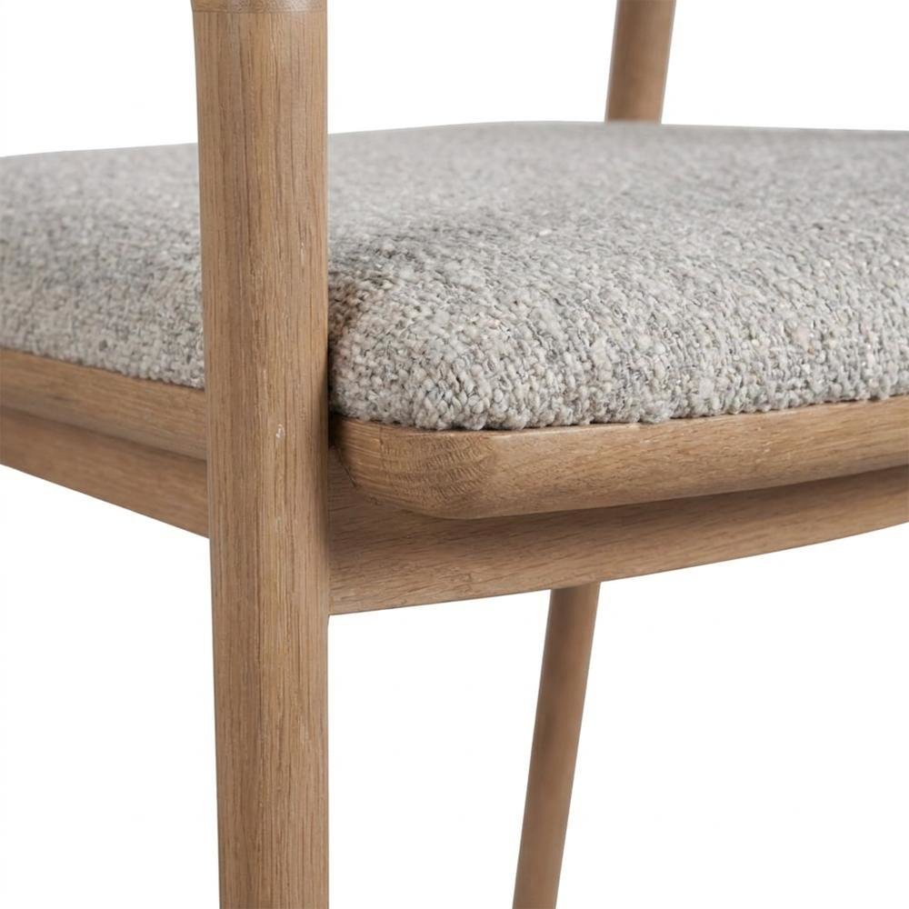 Polyester-Upholstered Modern Dining Armchair with Open-Back Design